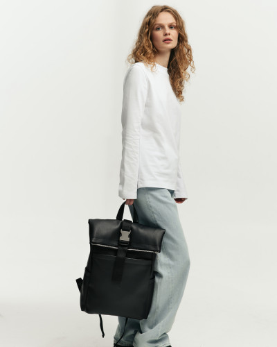 "CLASSIC ROLL" ECO-LEATHER, BLACK