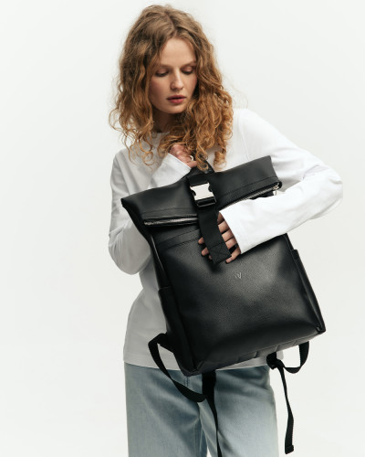 "CLASSIC ROLL" ECO-LEATHER, BLACK