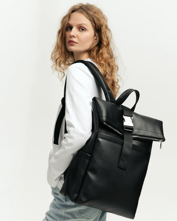 CLASSIC ROLL ECO-LEATHER, BLACK