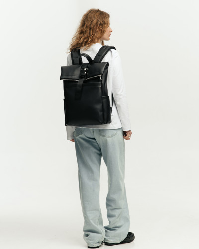 "CLASSIC ROLL" ECO-LEATHER, BLACK