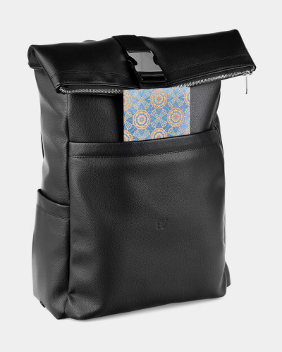 "CLASSIC ROLL" ECO-LEATHER, BLACK