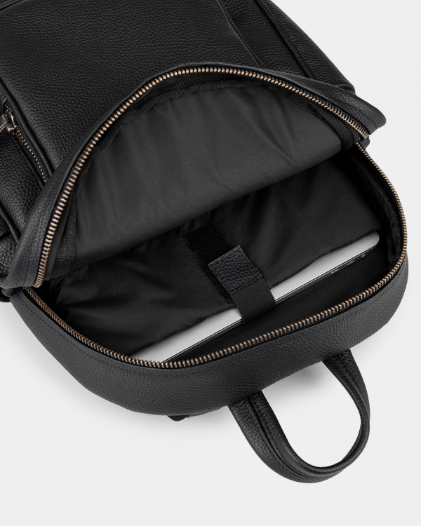 TOWN LEATHER, BLACK