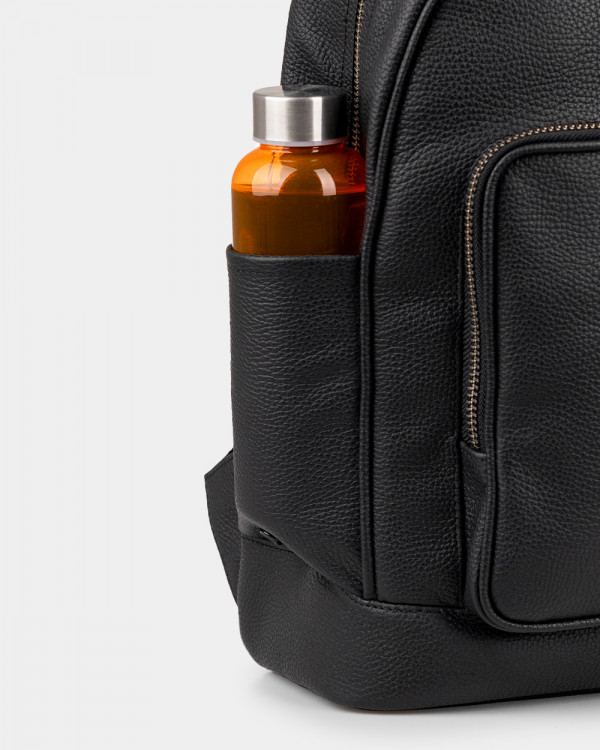 TOWN LEATHER, BLACK
