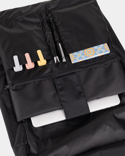 "BASIC ROLLTOP" POLYESTER, BLACK