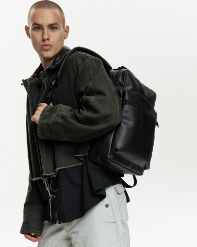 "CASPER 02" ECO-LEATHER, BLACK