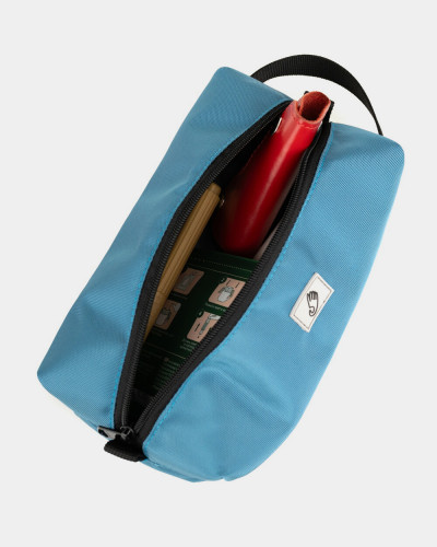COSMETIC BAG "TRAVEL KIT", POLYESTER, BLUE