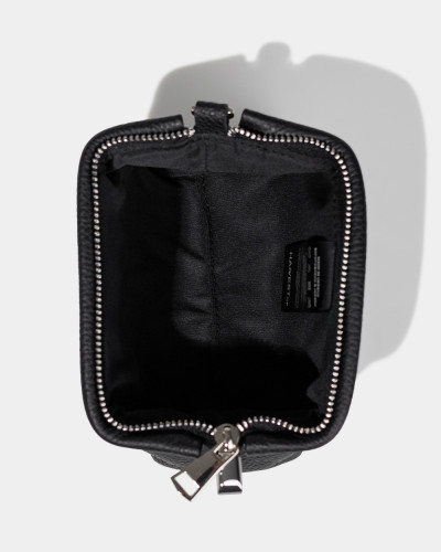 COSMETIC BAG "KAYA MINI" LEATHER, BLACK