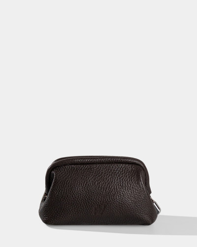 COSMETIC BAG "KAYA MINI" LEATHER, BROWN