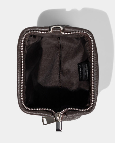 COSMETIC BAG "KAYA MINI" LEATHER, BROWN