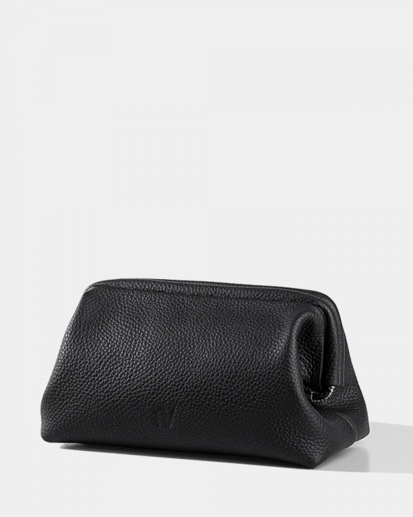 COSMETIC BAG KAYALEATHER, BLACK