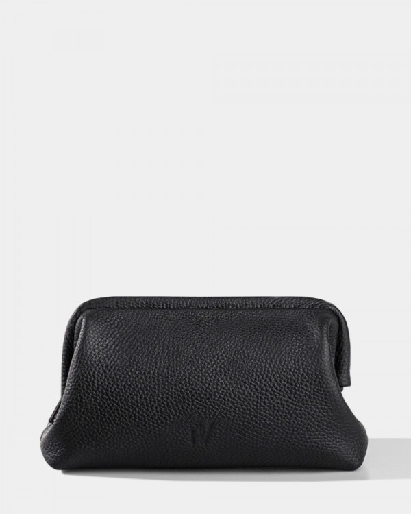 COSMETIC BAG KAYALEATHER, BLACK