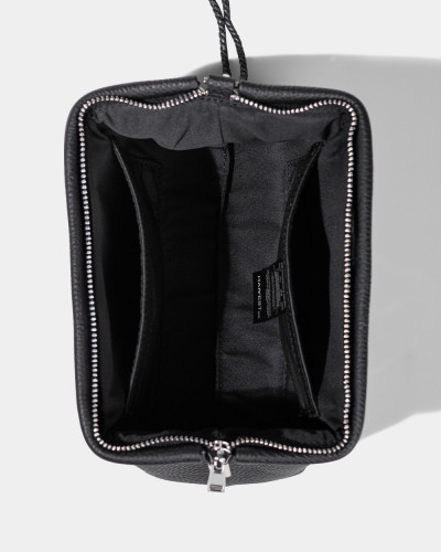COSMETIC BAG "KAYA"LEATHER, BLACK