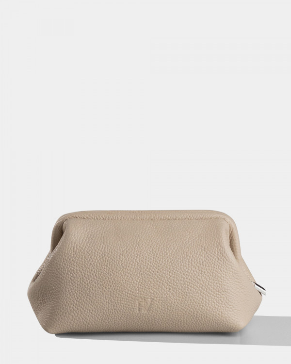 COSMETIC BAG KAYA LEATHER, BEIGE