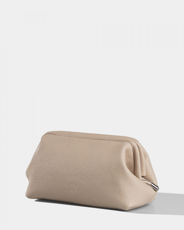 COSMETIC BAG KAYA LEATHER, BEIGE
