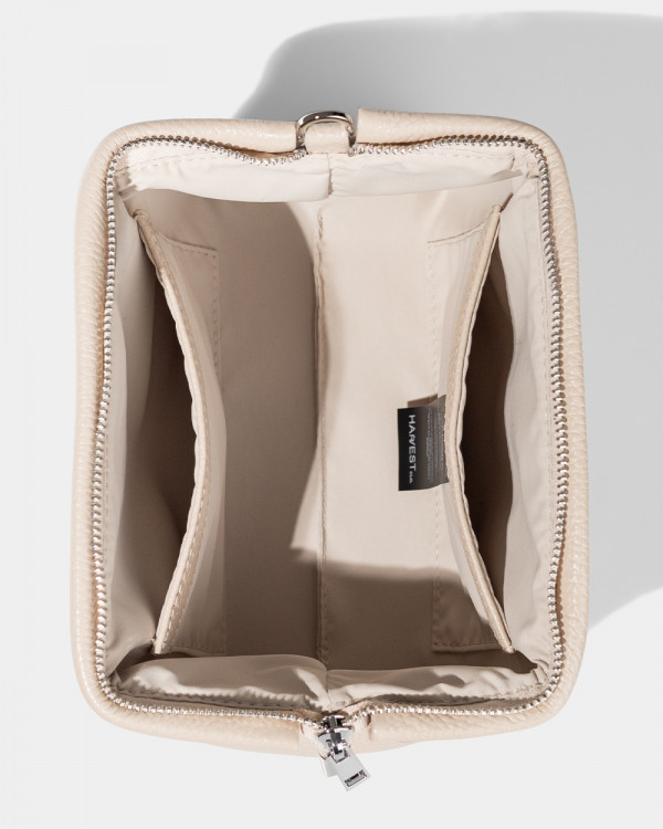 COSMETIC BAG KAYA LEATHER, BEIGE