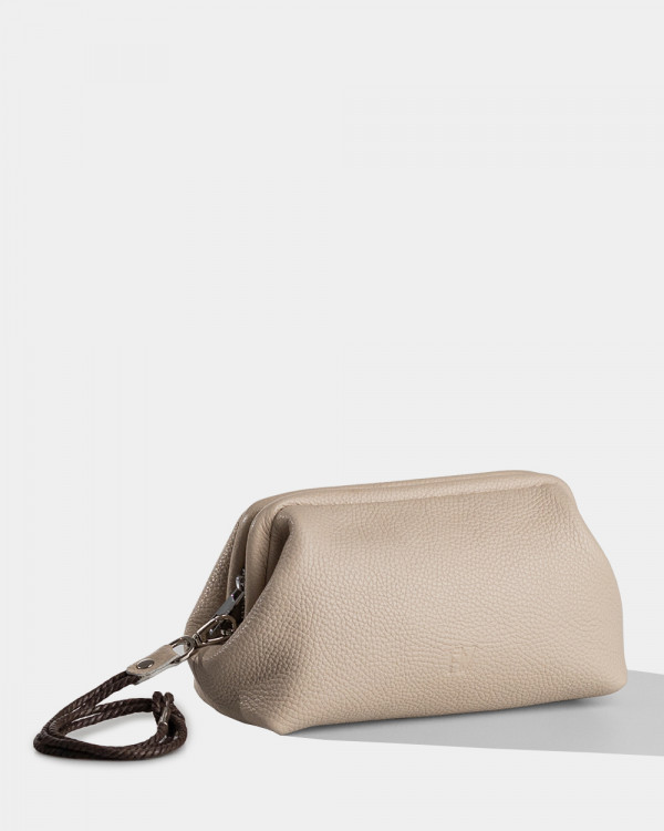 COSMETIC BAG KAYA LEATHER, BEIGE