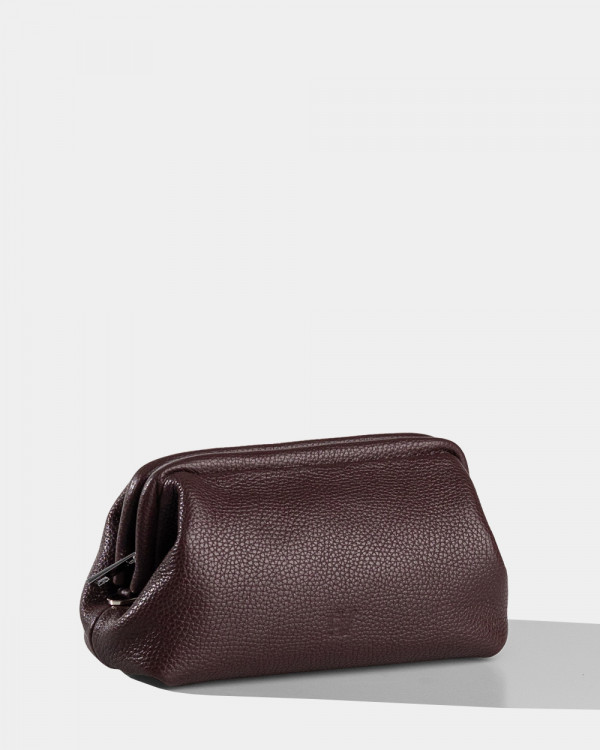 COSMETIC BAG KAYA LEATHER, BURGUNDY