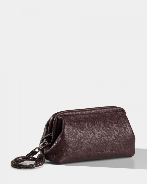 COSMETIC BAG KAYA LEATHER, BURGUNDY