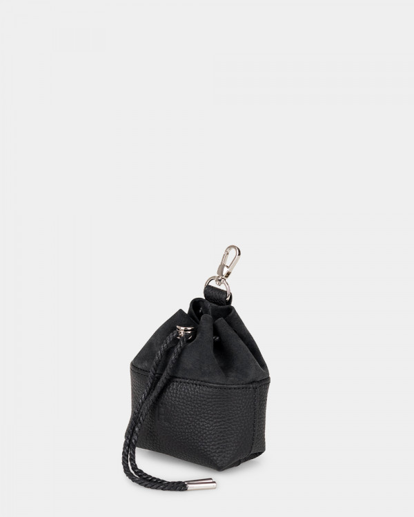 COSMETIC BAG "JOLI" LEATHER, BLACK