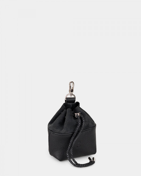 COSMETIC BAG "JOLI" LEATHER, BLACK