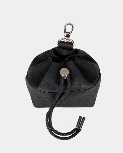 COSMETIC BAG "JOLI" LEATHER, BLACK