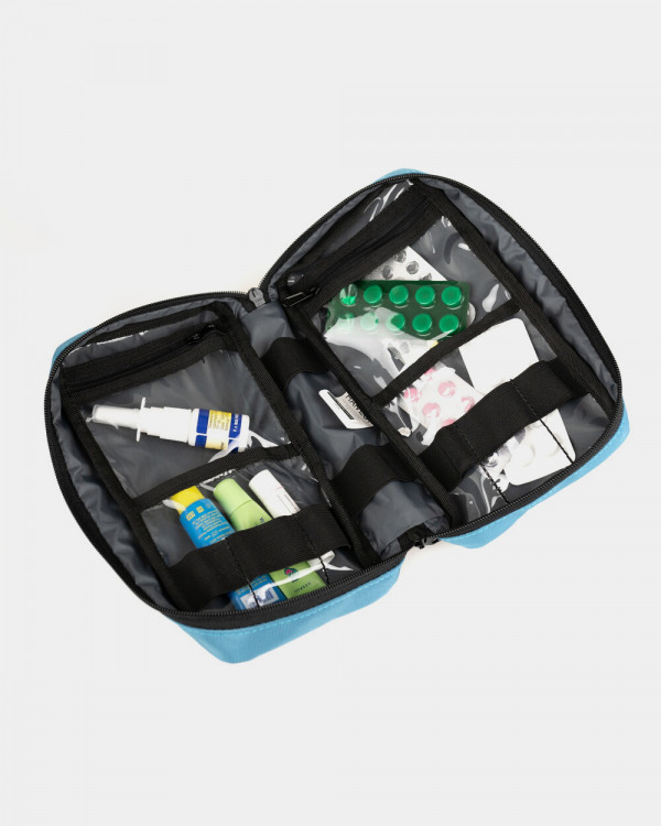 FIRST AID KIT TRAVEL KIT, POLYESTER, BLUE