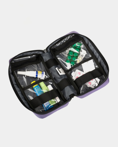 FIRST AID KIT "TRAVEL KIT", POLYESTER, PURPLE