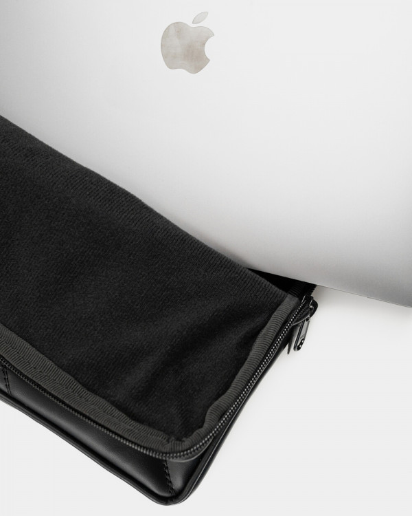 MACBOOK CASE CITY ECO-LEATHER, BLACK