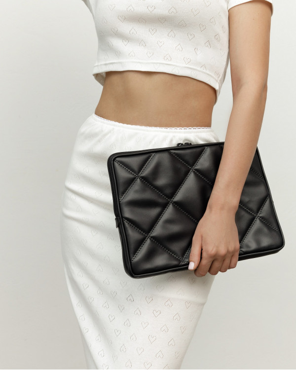 MACBOOK CASE CITY ECO-LEATHER, BLACK