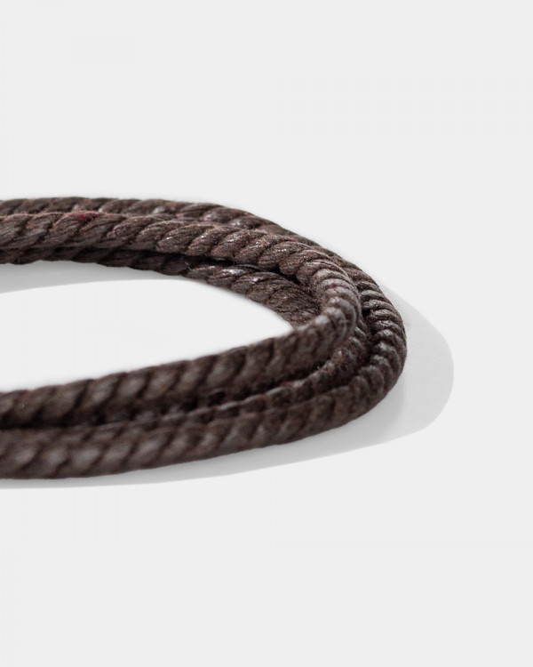 LEATHER STRING WITH CARABINER, BROWN