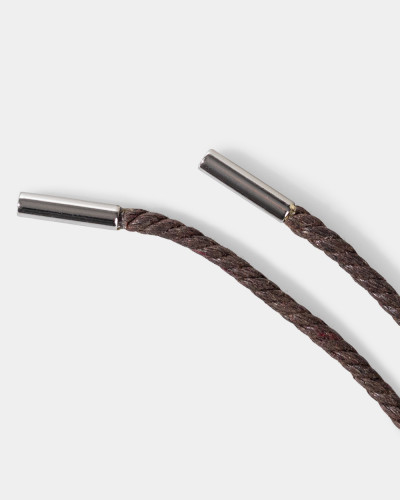 LEATHER STRING WITH CARABINER, BROWN