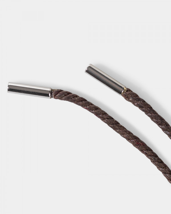 LEATHER STRING WITH CARABINER, BROWN