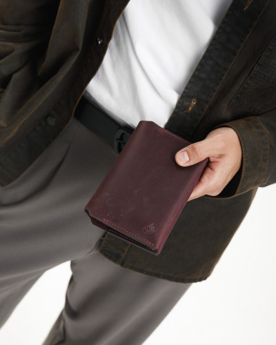 PASSPORT COVER "SMART" LEATHER, PURPLE
