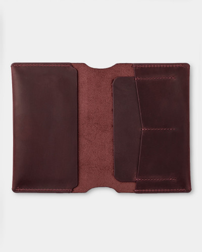 PASSPORT COVER "SMART" LEATHER, PURPLE