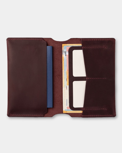 PASSPORT COVER "SMART" LEATHER, PURPLE