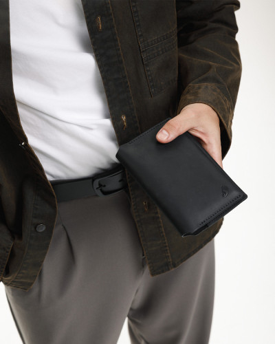 PASSPORT COVER "SMART" LEATHER, BLACK