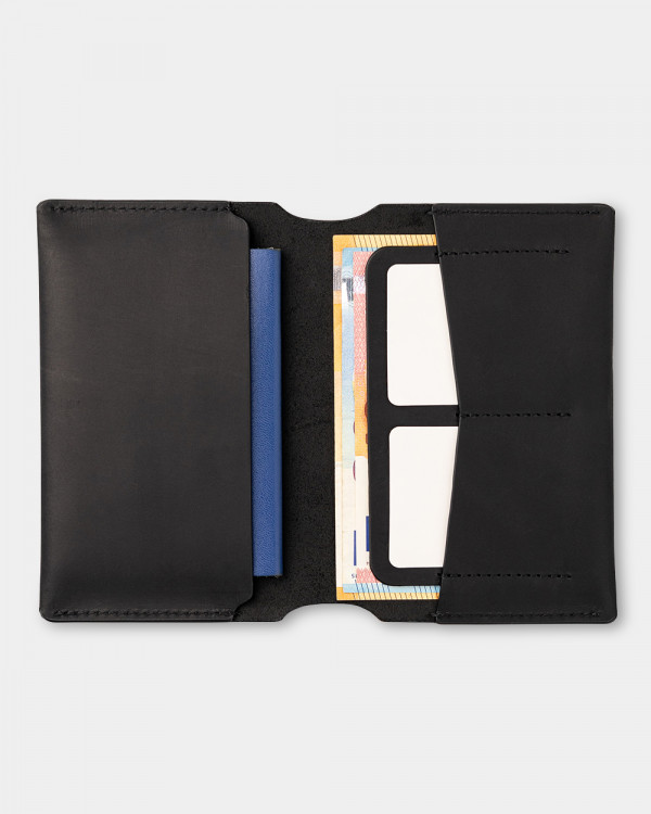 PASSPORT COVER SMART LEATHER, BLACK