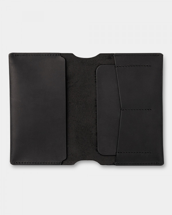 PASSPORT COVER SMART LEATHER, BLACK