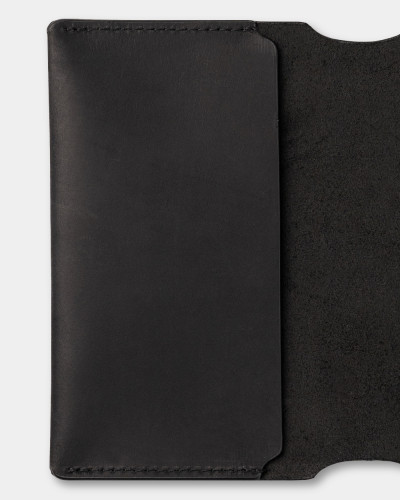 PASSPORT COVER "SMART" LEATHER, BLACK