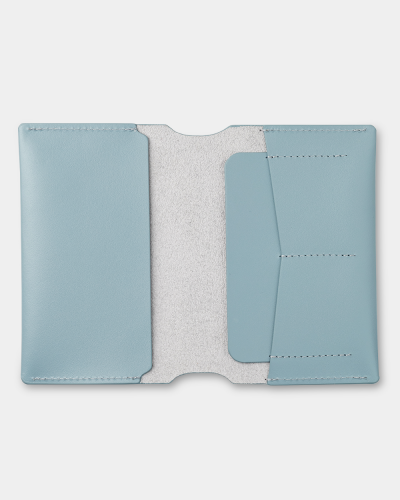 PASSPORT COVER "SMART" LEATHER, BLUE
