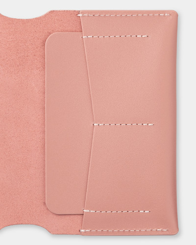 PASSPORT COVER "SMART" LEATHER, CORAL