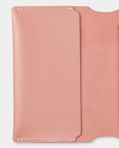 PASSPORT COVER "SMART" LEATHER, CORAL