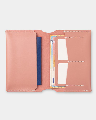 PASSPORT COVER "SMART" LEATHER, CORAL