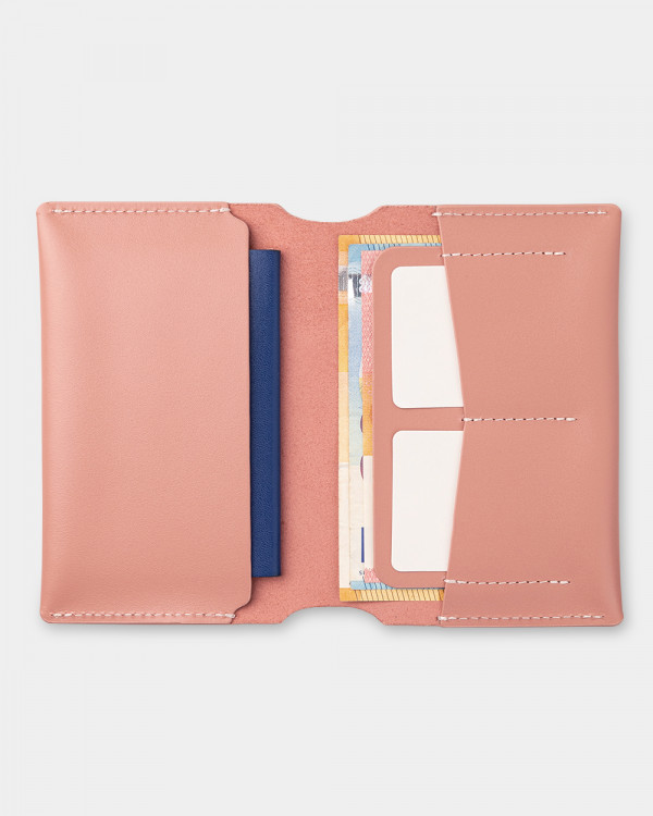PASSPORT COVER SMART LEATHER, CORAL