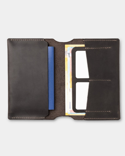 PASSPORT COVER "SMART" LEATHER, BROWN