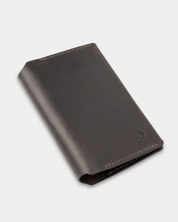 PASSPORT COVER SMART LEATHER, BROWN