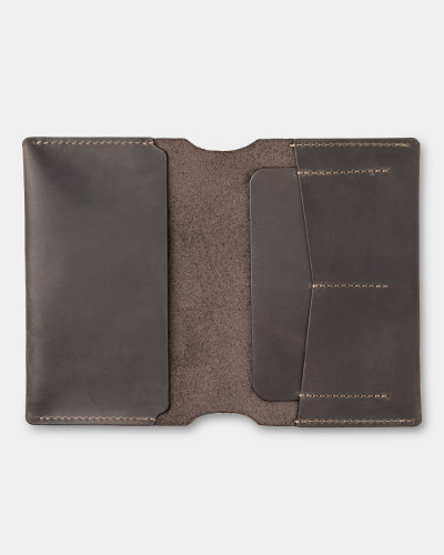 PASSPORT COVER "SMART" LEATHER, BROWN