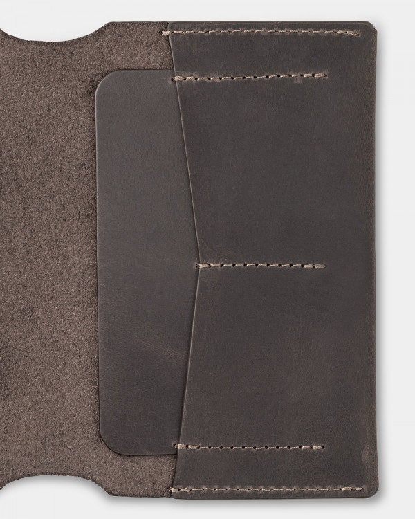 PASSPORT COVER SMART LEATHER, BROWN