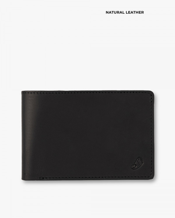 WALLET TRAVEL HOLDER LEATHER, BLACK