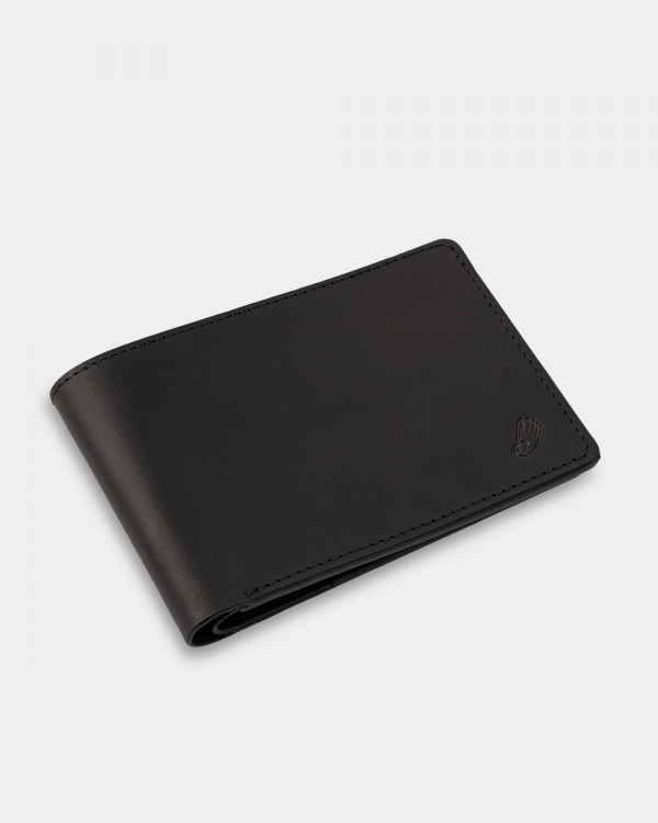 WALLET TRAVEL HOLDER LEATHER, BLACK